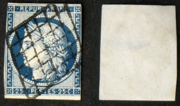 N° 4 25c CERES Bleu B Oblit Cote 65€ - 1849-1850 Ceres