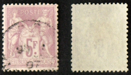 N° 95 5F SAGE Violet/lilas TB Oblit Cote 100€ - 1876-1898 Sage (Type II)