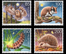 Zwitserland 2016  Nachtdieren  Nocturnal Animals     Postfris/mnh - Unused Stamps