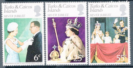 Turks And Caicos Set Of Stamps To Celebrate The Silver Jubilee In Unmounted Mint. - Turks & Caicos (I. Turques Et Caïques)