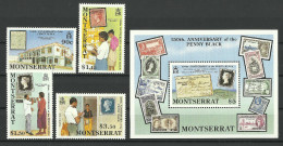 MONTSERRAT 1990 150th ANNIV. OF PENNY BLACK SET & MS MNH - Montserrat