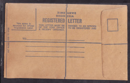 Zimbabwe Rhodesia, June - December 1979,  Registered Letter Evnvelope, Unused - Rhodesia (1964-1980)
