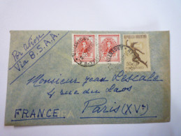 LETTRE  Au Départ D'ARGENTINE  à Destination De  PARIS  1947  -  Cachet  AEROPOSTAL   - Lettres & Documents