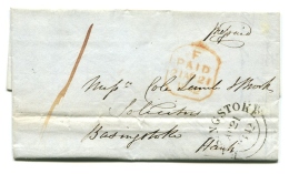 Local Used Prepaid Manuscript Letter BASINGSTOKE - With Content 1842 +intact Wax Seal - ...-1840 Voorlopers