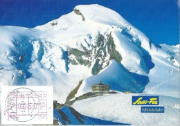 AK  "Saas Fee - Bergrestaurant Metro Alpin"  (ATM-Abart)         1990 - Automatic Stamps