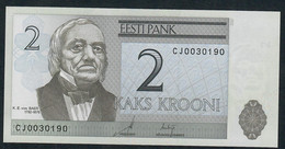 ESTONIA  P85b  2  KROONI   2007 #CJ     UNC. - Estonie