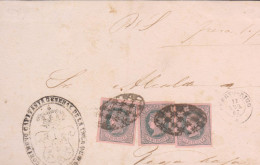 O) 1867 PUERTO RICO, 1/2 REAL PLATA F.-ISABEL II,JUDICIARY LETTER, WITH VIOLET ROSE, SPANISH DOMINION, XF - Porto Rico