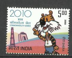 INDIA, 2008, XIX Commonwealth Games, With Shera The Mascot,  MNH,  (**) - Unused Stamps