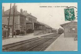 CPA - Chemin De Fer Arrivée Du Train En Gare De CLERMONT 60 - Clermont