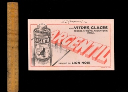 Buvard : ARGENTIL Produit Du Lion Noir Pour Vitres Glaces Nickel Chrome Argenterie Email - A