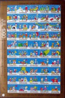 Denmark Christmas Seal 1990 MNH ( **)  Full Sheet  Unfolded Winter Christmasmotives - Ganze Bögen