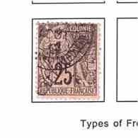 NEW CALEDONIA 1892  Type Alphee Dubois Overprinted Yvert Cat. N° 29  Defectous - Gebraucht