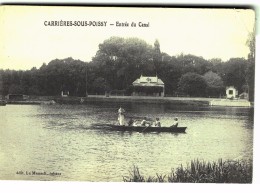 CPA -  CARRIERES SOUS POISSY ENTREE DU CANAL  Animée   2 SCANN   B1 - Carrieres Sous Poissy