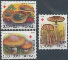 Finland 1978 Red Cross Mushrooms Fungi Medical Plants Health Welfare Nature Stamps MNH SC B215-B217 Michel 830-832 - Nuovi