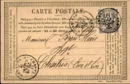 FRANCE - Carte Précurseur De Amiens Pour Chartres En 1878, Affranchissement Sage  - A Voir - L  3683 - Vorläufer