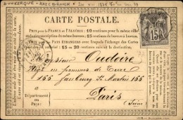 FRANCE - Carte Précurseur De Dunkerque Pour Paris En 1876, Affranchissement Sage  - A Voir - L  3684 - Precursor Cards