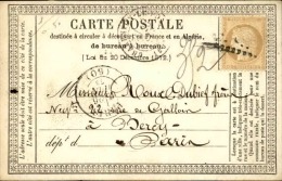 FRANCE - Carte Précurseur De Conflans Pour Paris En 1873, Affranchissement Cérès - A Voir - L  3690 - Precursor Cards