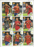 G-I-E , Trading Cards , Carte PANINI , Football , FIFA WORLD CUP , BRASIL , Brésil 2014 , ESPANA , LOT DE 9 CARTES - Trading-Karten