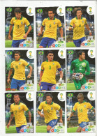 G-I-E , Trading Cards , Carte PANINI , Football , FIFA WORLD CUP , BRASIL , Brésil 2014 , BRASIL , LOT DE 9 CARTES - Trading Cards