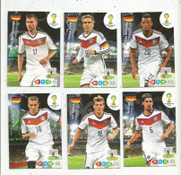 G-I-E , Trading Cards , Carte PANINI , Football , FIFA WORLD CUP , BRASIL , Brésil 2014 , DEUTSCHLAND , LOT DE 6  CARTES - Trading Cards