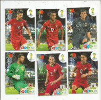 G-I-E , Trading Cards , Carte PANINI , Football , FIFA WORLD CUP , BRASIL , Brésil 2014 , PORTUGAL , LOT DE 6 CARTES - Trading Cards