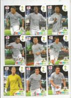 G-I-E , Trading Cards , Carte PANINI , Football , FIFA WORLD CUP , BRASIL , Brésil 2014 , ENGLAND , LOT DE 9 CARTES - Trading Cards