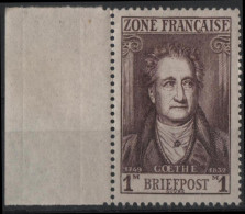 ALLEMAGNE Occupation Française 11 ** MNH Poète J.W. Von Goethe Poet Dichter Avec Marge (cv 3,24 €) Bis - Sonstige & Ohne Zuordnung