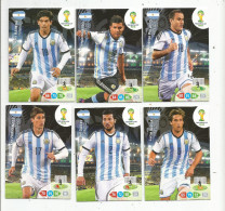 G-I-E , Trading Cards , Carte PANINI , Football , FIFA WORLD CUP , BRASIL , Brésil 2014 , ARGENTINA , LOT DE 6 CARTES - Trading-Karten