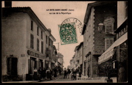 DC2166 - LA COTE SAINT ANDRE - LA RUE RÉPUBLIQUE - VELOCIPEDE A GRAND ROUE - RARE PC - La Côte-Saint-André