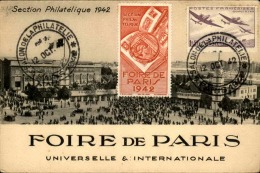 FRANCE - Vignette Et Carte De La Foire De Paris En 1942 - A Voir - L  3855 - Lettere