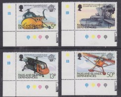 Falkland Islands Dependencies 1983 Bicentenary Of Manned Flight 4v (corner)   ** Mnh (32608C) - Georgias Del Sur (Islas)