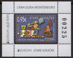 Montenegro 2015 Europa CEPT, Old Toys, Block, Souvenir Sheet MNH - 2015