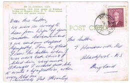 RB 1119 - 1953 Canada Postcard - 3c Coil Stamp Woodbridge Vaughan Ontario To Blackpool UK - Markenrollen