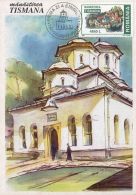 50094- TISMANA MONASTERY, ARCHITECTURE, MAXIMUM CARD, OBLIT FDC, 1999, ROMANIA - Abbeys & Monasteries