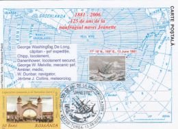 50106- JEANETTE POLAR SHIP'S SHIPWRECK, NORTH POLE, MAXIMUM CARD, 2006, ROMANIA - Polareshiffe & Eisbrecher