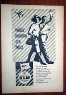 KLM REALI LINEE AEREE OLANDESI   1959  PUBBLICITA' VINTAGE - Advertenties