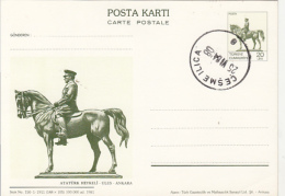 50228- ULUS- KEMAL ATATURK STATUE, POSTCARD STATIONERY, 1984, TURKEY - Postwaardestukken