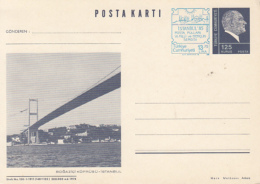 50229- ISTANBUL VIEW, BRIDGE, KEMAL ATATURK, POSTCARD STATIONERY, 1985, TURKEY - Postwaardestukken