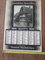 1934 STRASBOURG STRASSBURGER NEUESTE NACHRICHTEN CALENDRIER GD FORMAT JOURNAL LES DERNIERES NOUVELLES DE STRASBOURG - Big : 1921-40