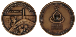 AC - EUROPEAN YOUTH SUMMER OLYMPIC FESTIVAL TRABZON 2011, COMMEMORATIVE BRONZE COIN UNCIRCULATED TURKEY - Turquie