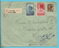 387+389+402 Op Brief Aangetekend Met Stempel BERCHEM (ANTW.)(ANV.) Naar Wien (Autriche), Stempel FREIGEGEBEN - 1934-1935 Leopold III.