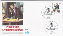 Germany Deutschland 1984 FDC Philipp Reis, Telephone Phone Telefon, Canceled In Bonn - 1981-1990