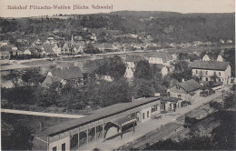 AK Sächsische Schweiz Pötzscha Wehlen Bahnhof Gasthof Bauernhäusl ? Bei Pirna Obervogelgesang Rathen Königstein Schandau - Wehlen