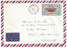 NOUVELLE CALEDONIE - 1971 Lettre Pour La FRANCE AFFRANCHIE Avec Le N° 113 SEUL POSTE AERIENNE Cad NOUMEA Strombus - Covers & Documents