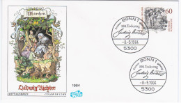 Germany Deutschland 1984 FDC Ludwig Richter, Painter Maler, Canceled In Bonn - 1981-1990