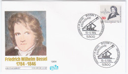 Germany Deutschland 1984 FDC Friedrich Wilhelm Bessel, Astronomer, Mathematician, Physicist, Geodesist, Bonn - 1981-1990