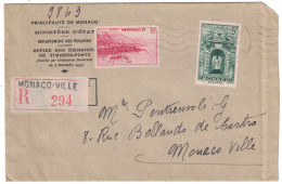 MONACO - 194? LETTRE RECOMMANDEE Monaco-Ville AFFRANCHISSEMENT à 20F Avec N°260 + 262 ? - Covers & Documents