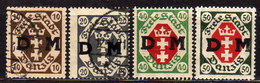 DANZIG Dienst 1921 - MiNr: 1-14 Lot 4x    Used+ * / MLH - Dienstzegels