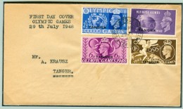 TANGIER Cover With Olympic Set With First Day Cancel 29 JLY 1948 British Postoffice Tangier - Verano 1948: Londres