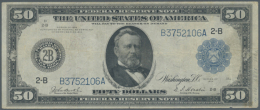 USA: 50 Dollars Federal Reserve Note, Series 1914 With Portrai Of President Grant, Wit Blue Seal  And Letter 2-B... - Autres & Non Classés